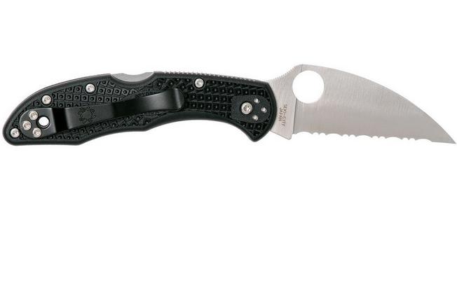 Spyderco Delica 4 Wharncliffe C11FSWCBK serrated pocket knife ...