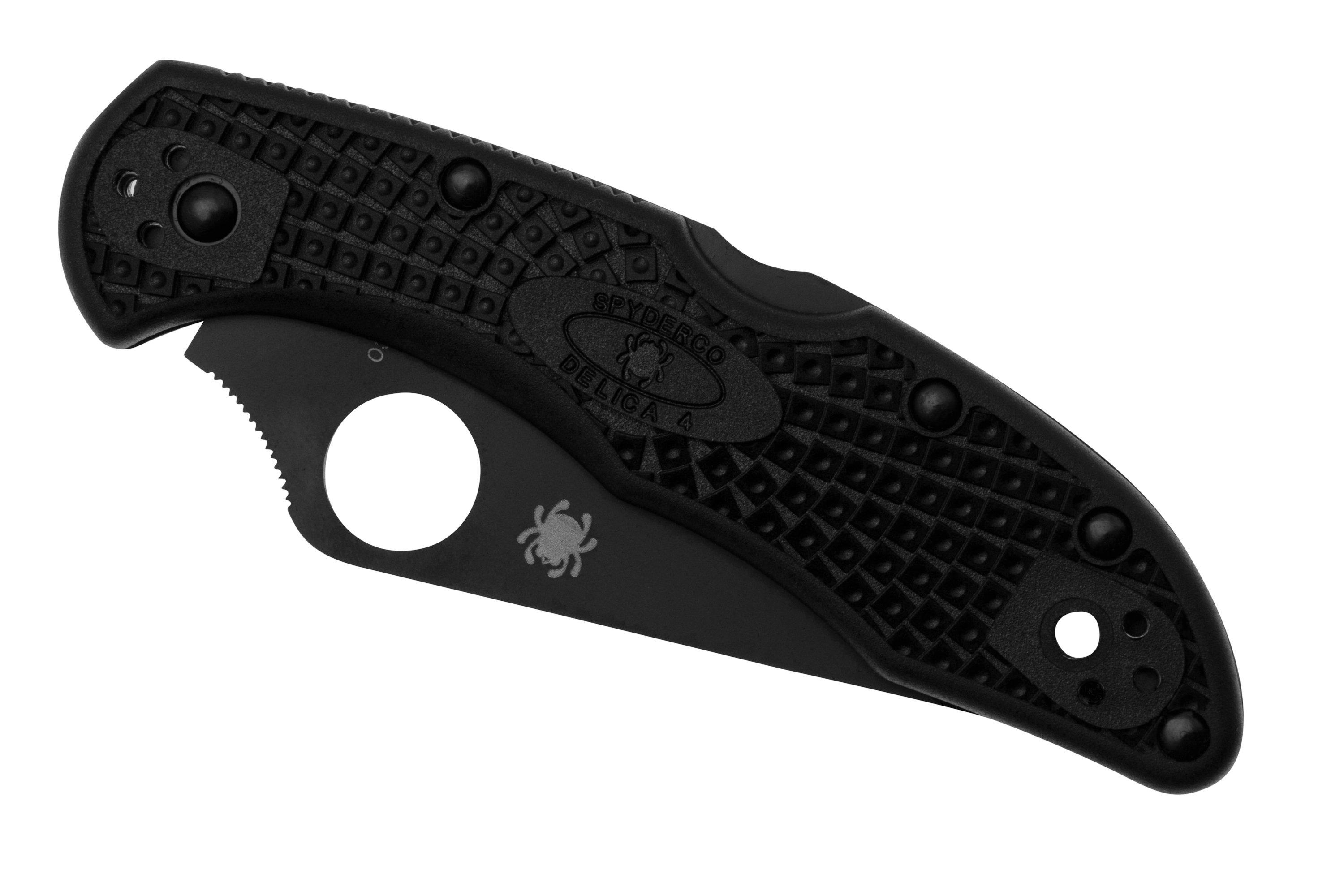 Spyderco Delica 4 Lightweight Black C11PSBBK Black FRN, partially ...