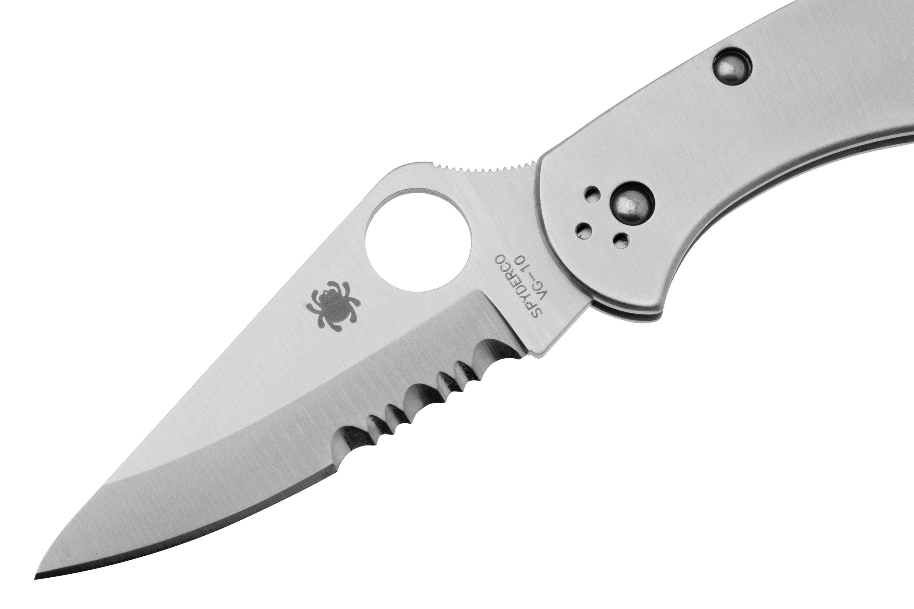 Spyderco Delica 4 Stainless Steel C11PS navaja parcialmente dentada ...