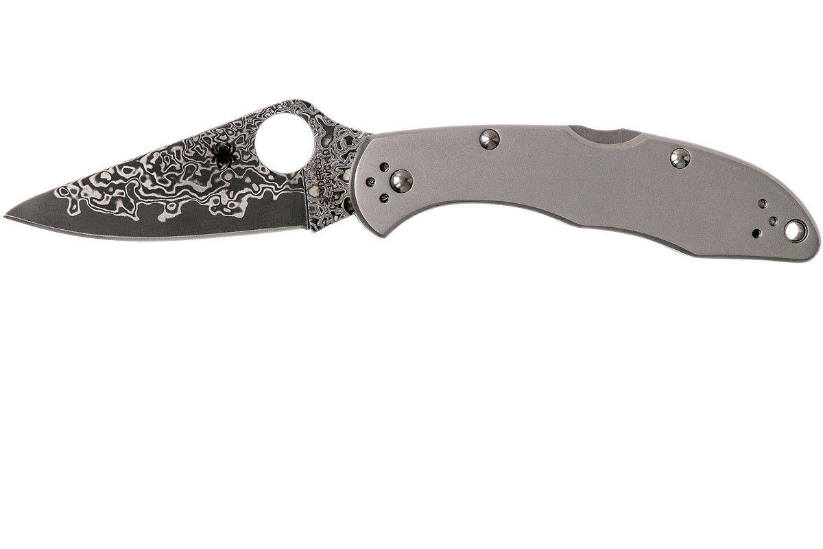 Spyderco Delica 4 Titanium Damascus C11TIPD pocket knife