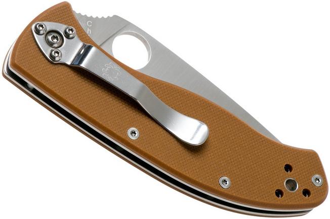Image for Spyderco Tenacious C122GPBN brown pocket knife, plain edge