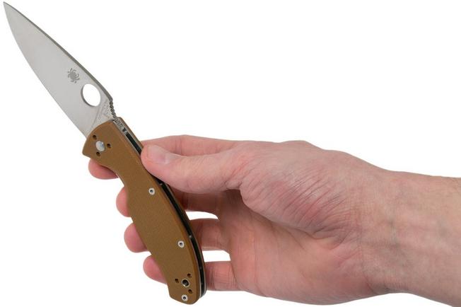 Image for Spyderco Tenacious C122GPBN brown pocket knife, plain edge