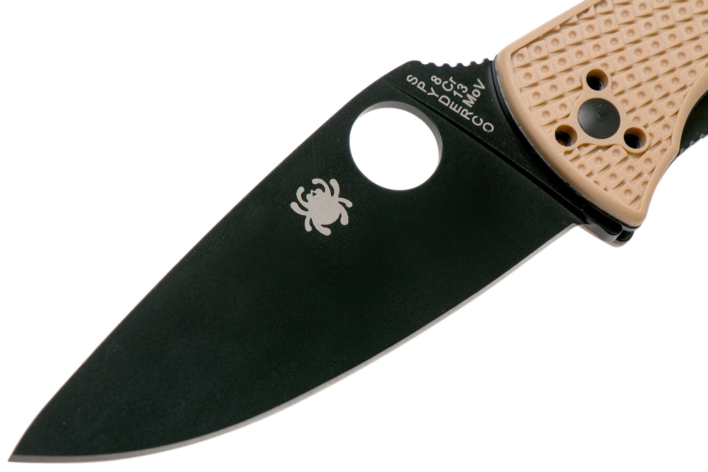 Spyderco Tenacious Lightweight Tan Black C122PTNBK FRN pocket knife ...