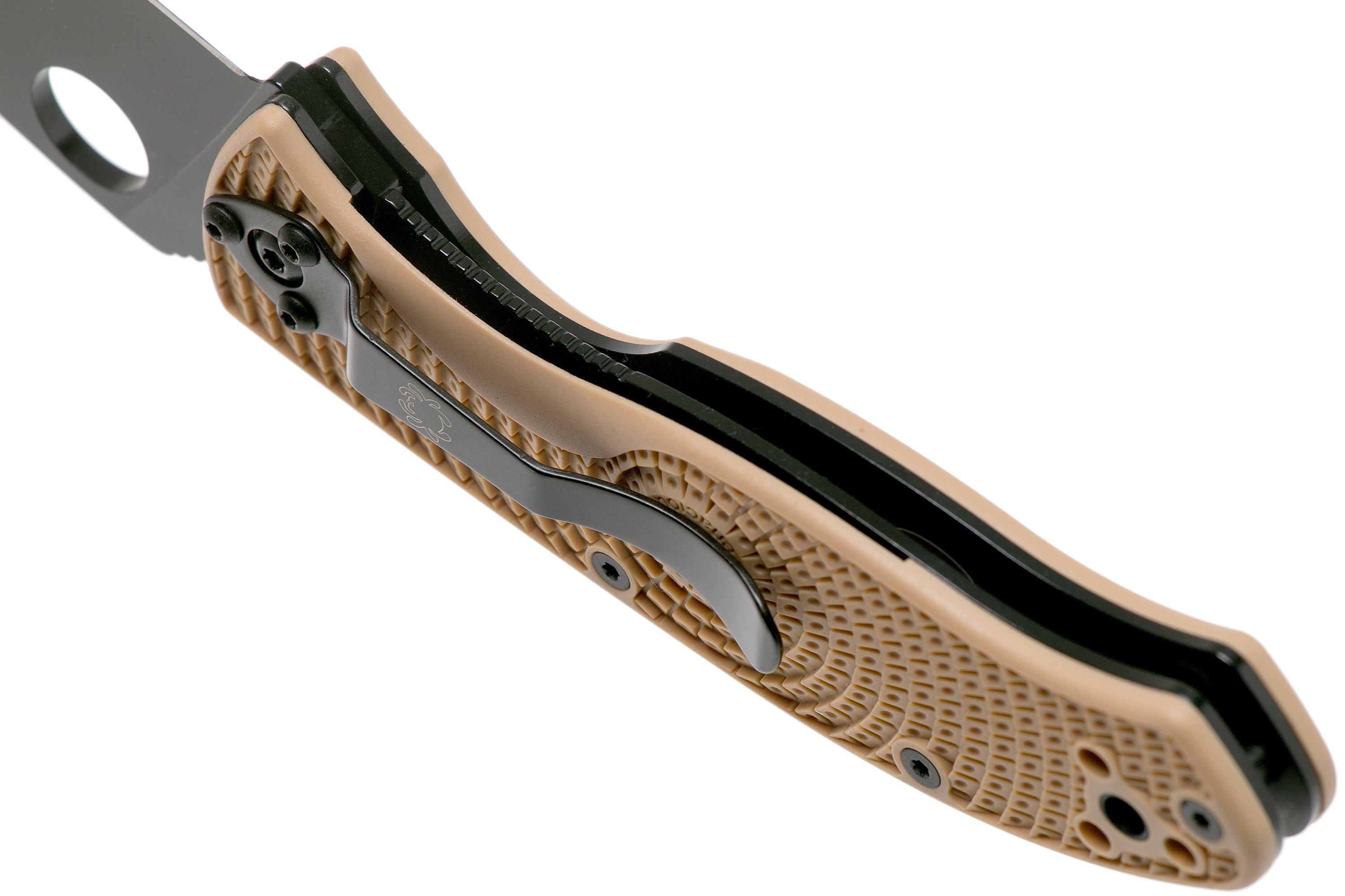 Spyderco Tenacious Lightweight Tan Black C122PTNBK FRN zakmes ...
