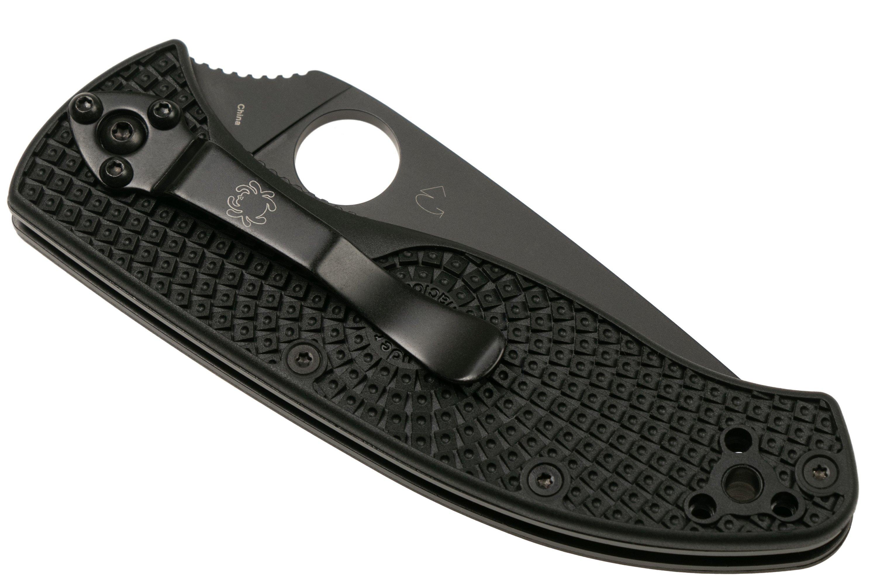 Spyderco Tenacious Lightweight Black C122SBBK FRN serrated pocket knife ...