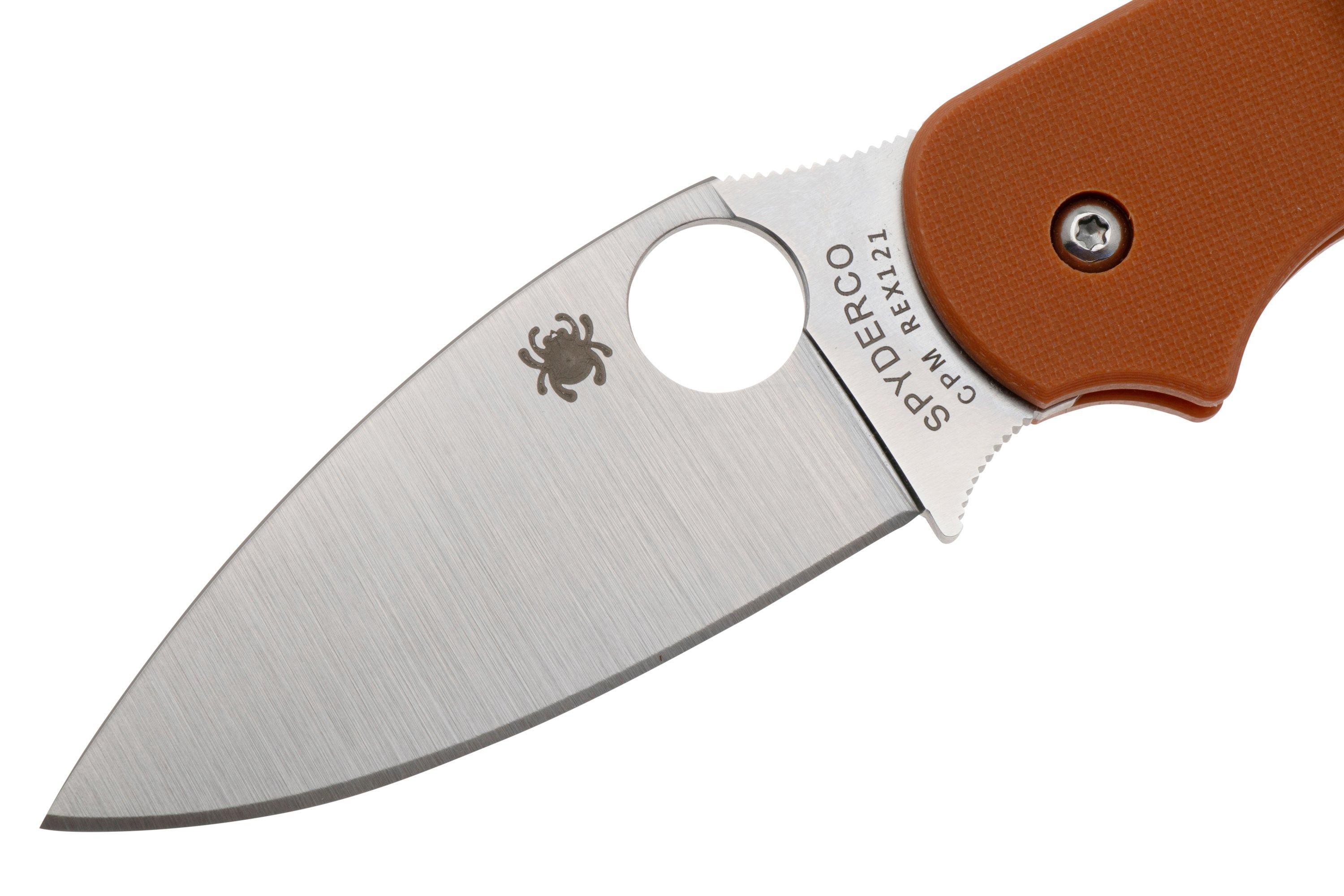 Spyderco Sage 5 CPM REX 121 C123GBORP Burnt Orange G10 Couteau De Poche ...