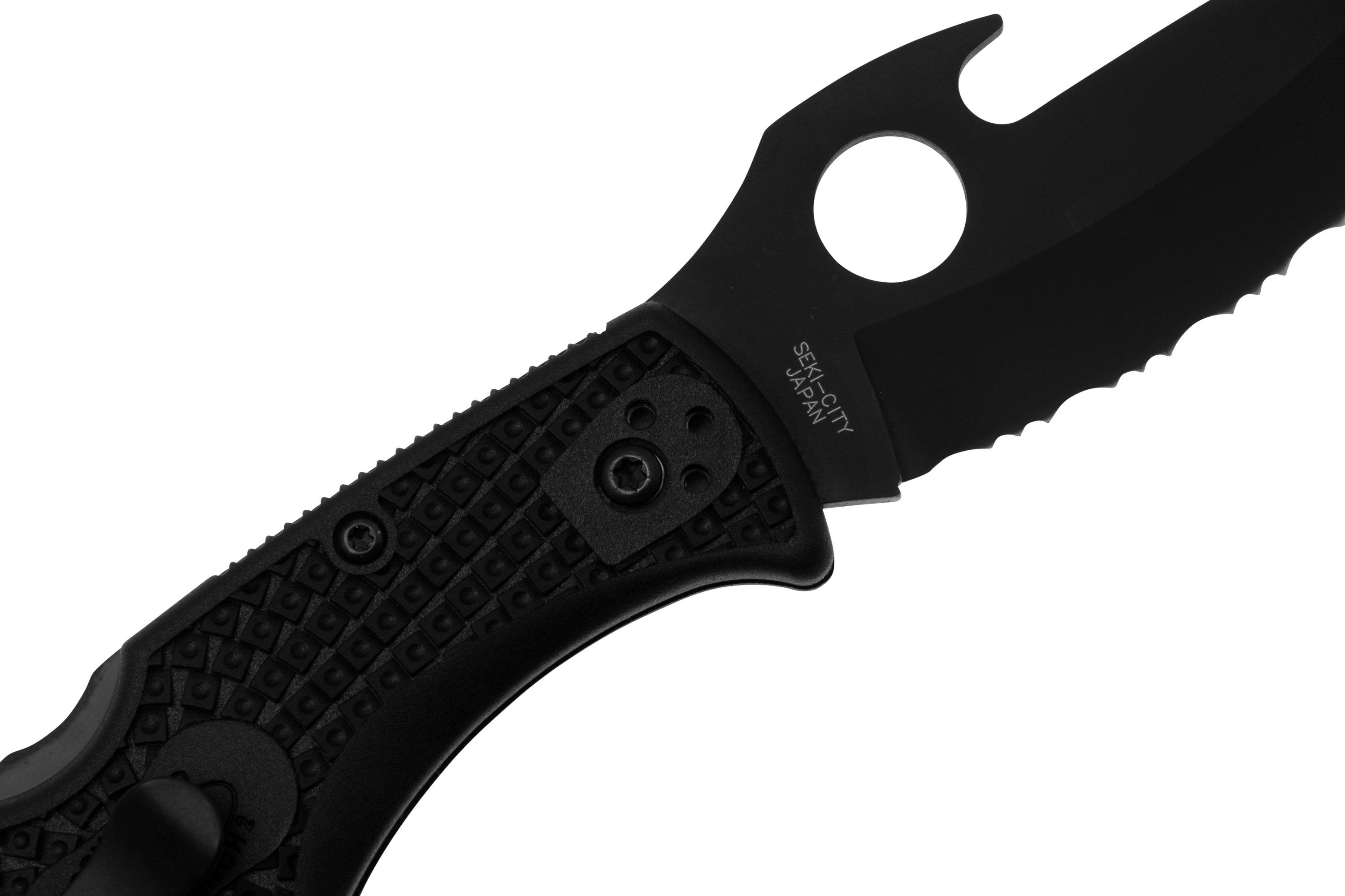 Spyderco Matriarch 2 Emerson Opener Black C12SBBK2W Black FRN, serrated ...