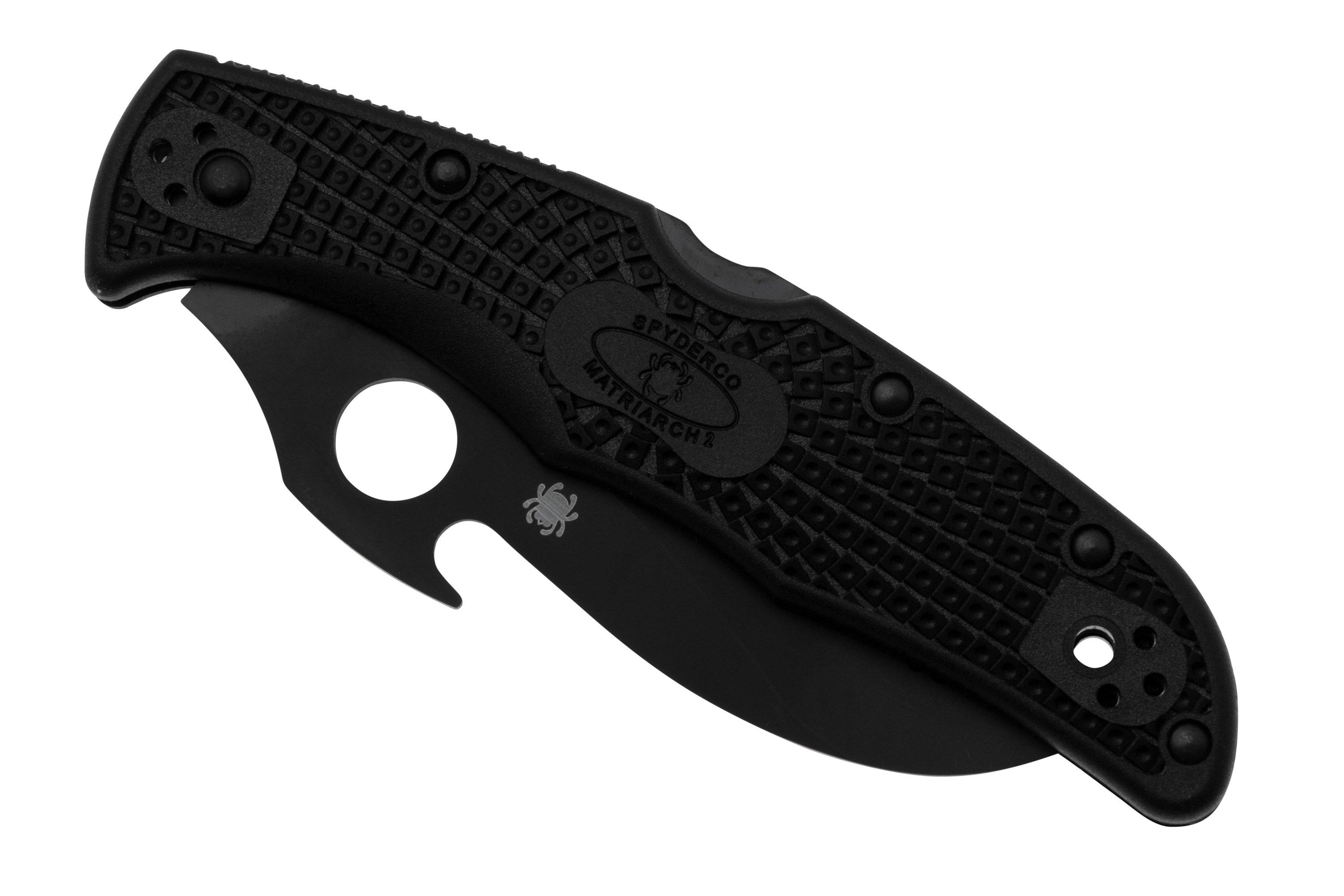 Spyderco Matriarch 2 Emerson Opener Black C12SBBK2W Black FRN, serrated