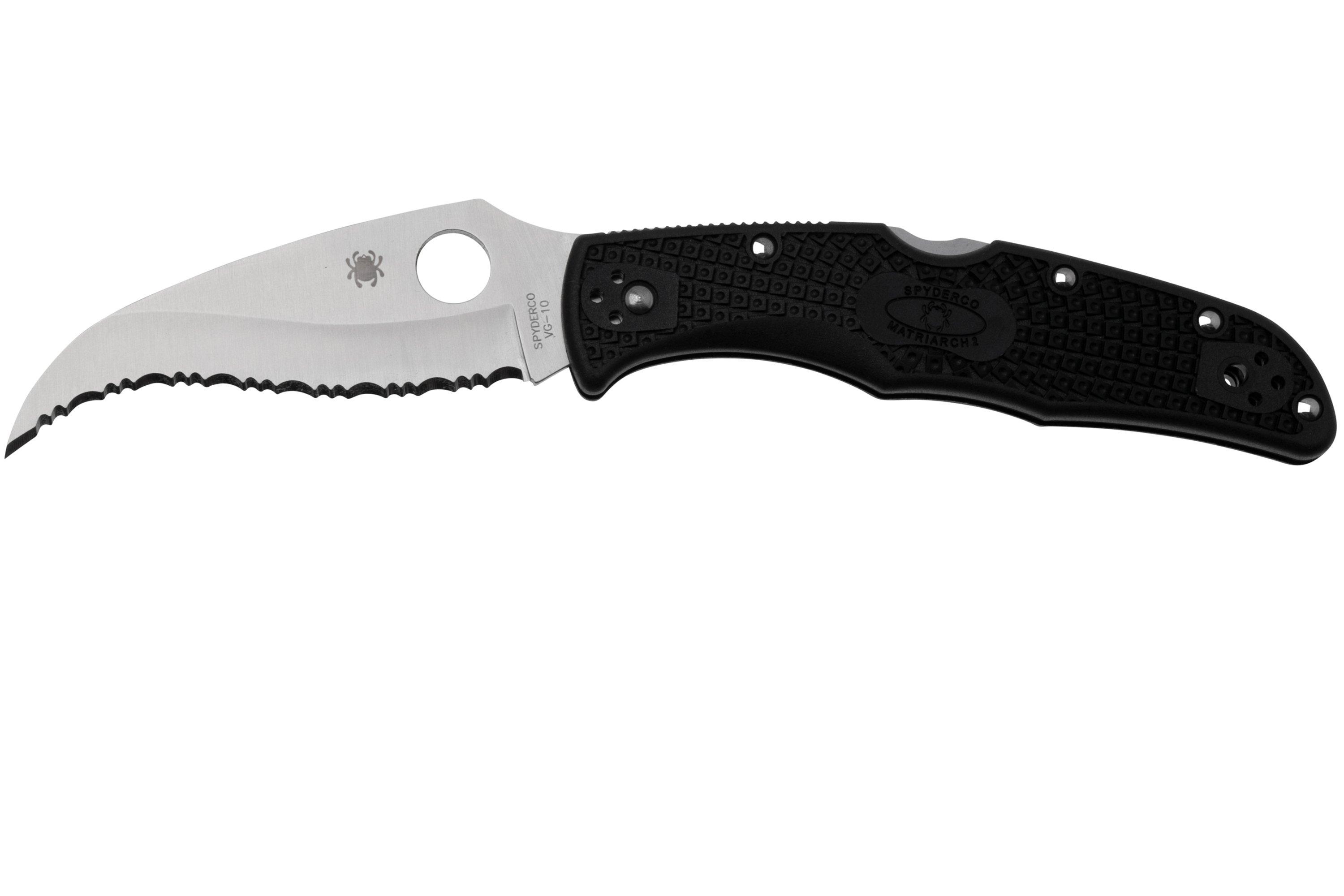 Spyderco Matriarch 2 C12SBK2 Black FRN, serrated pocket knife ...