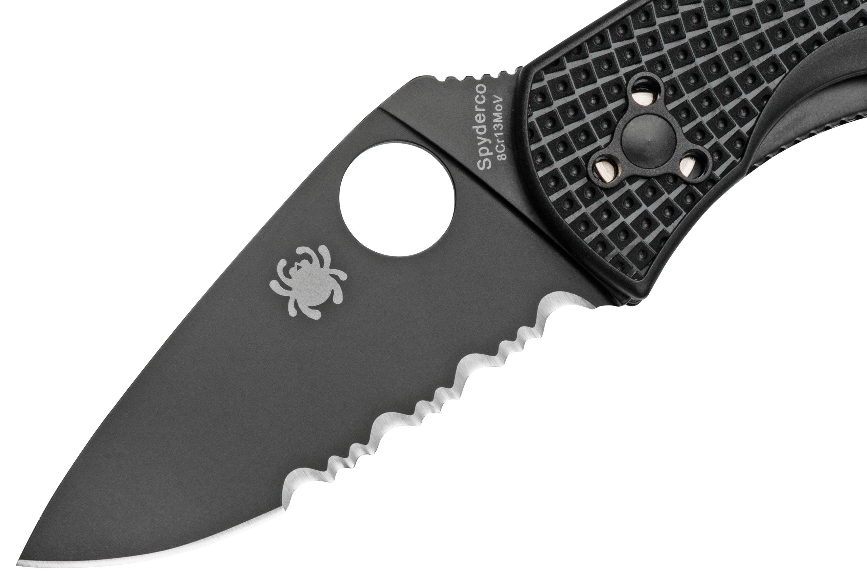 Spyderco Persistence Lightweight Black C136PSBBK FRN partially serrated pocket knife