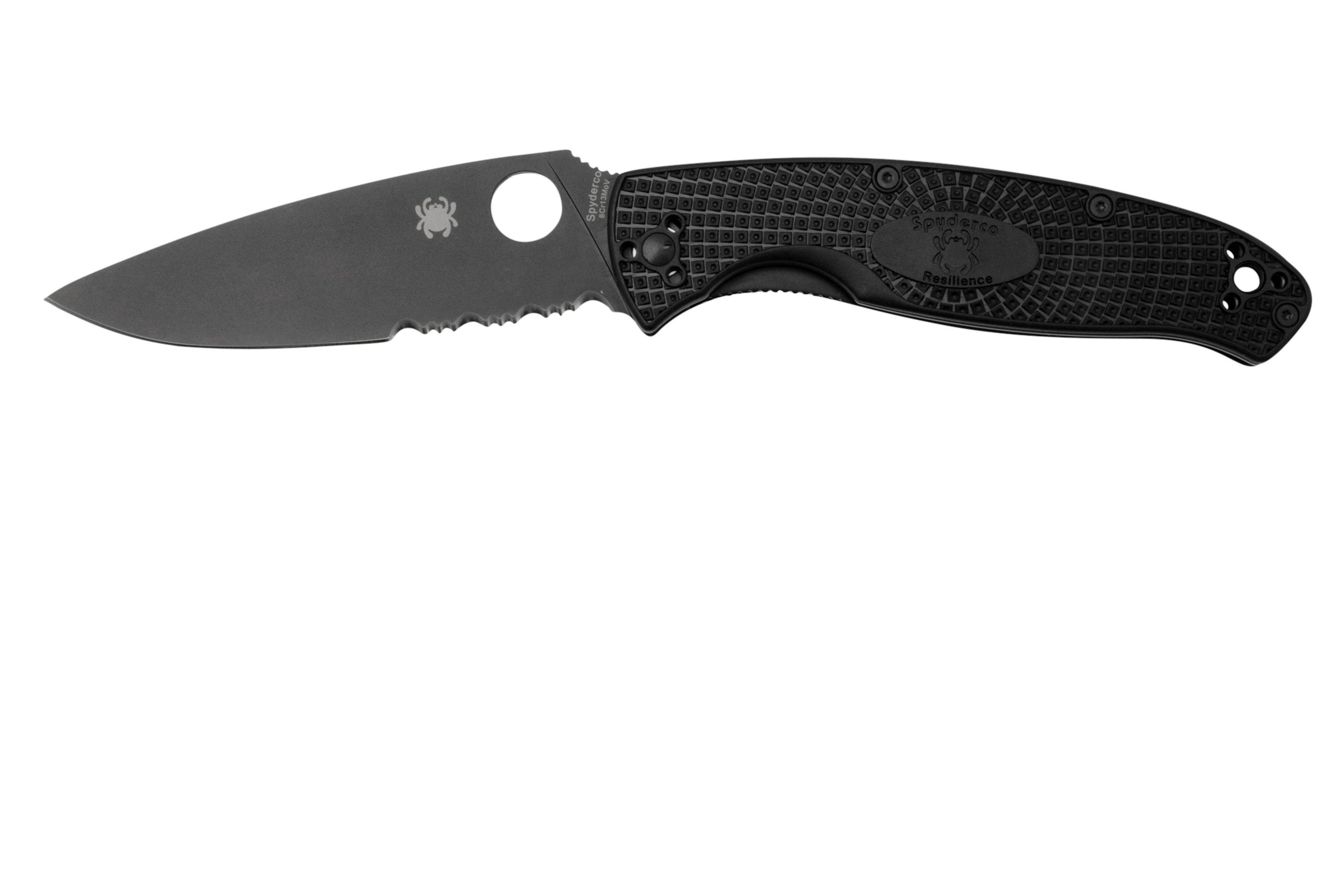 Spyderco Resilience Lightweight Black C142PSBBK FRN partly serrated