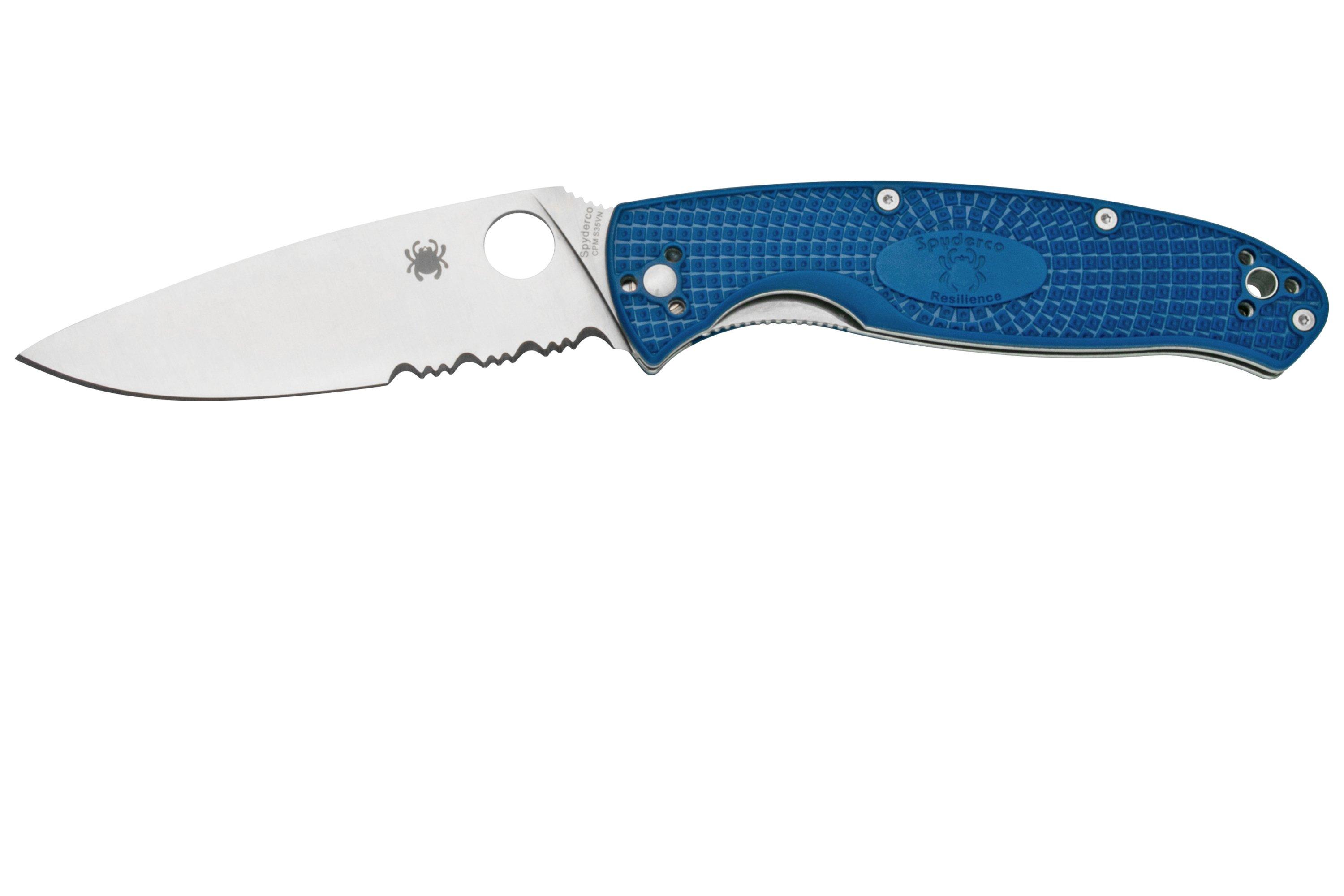 Spyderco Resilience Lightweight S35VN Blue C142PBL FRN partly serrated ...