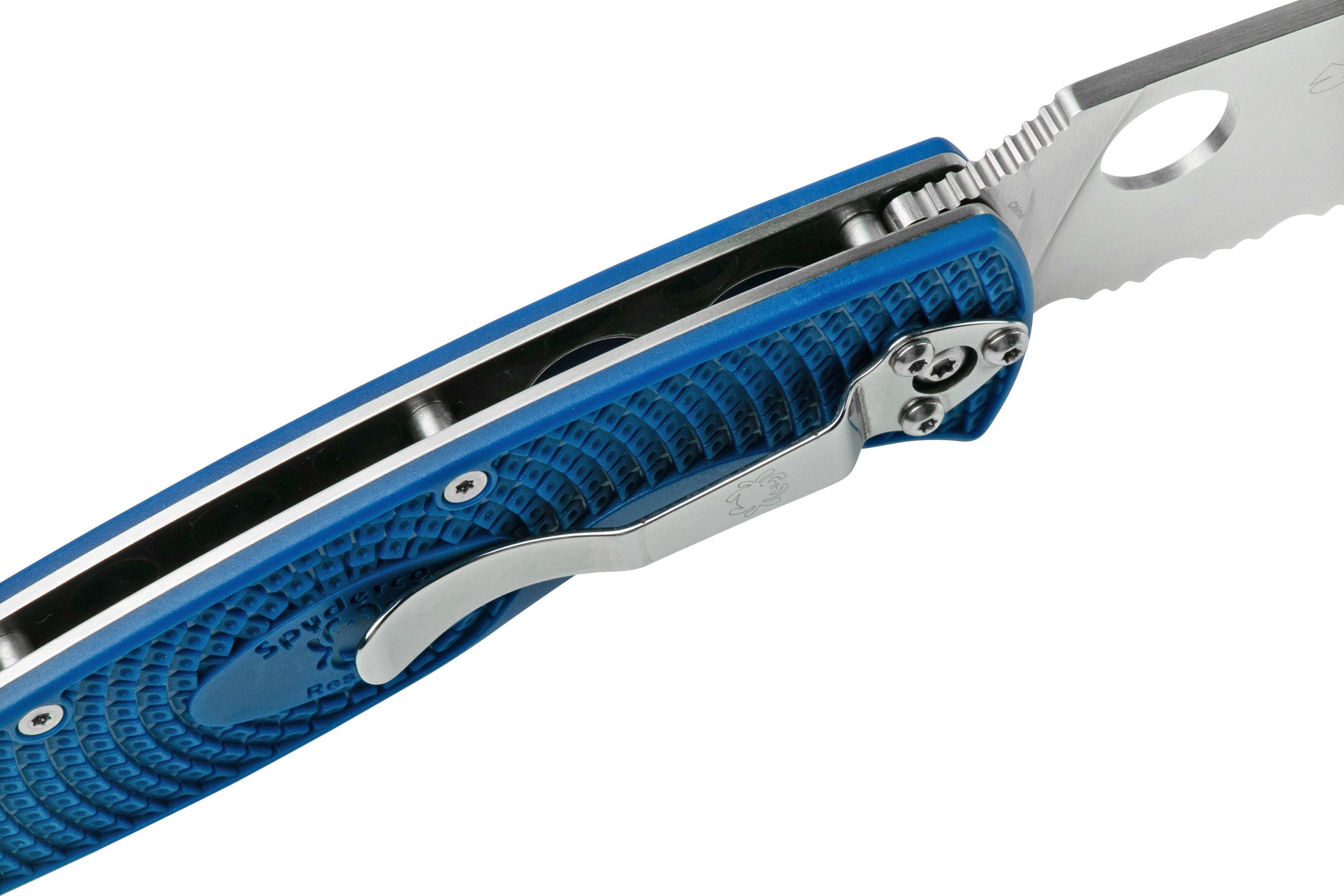 Spyderco Resilience Lightweight S35VN Blue C142PBL FRN partly serrated ...
