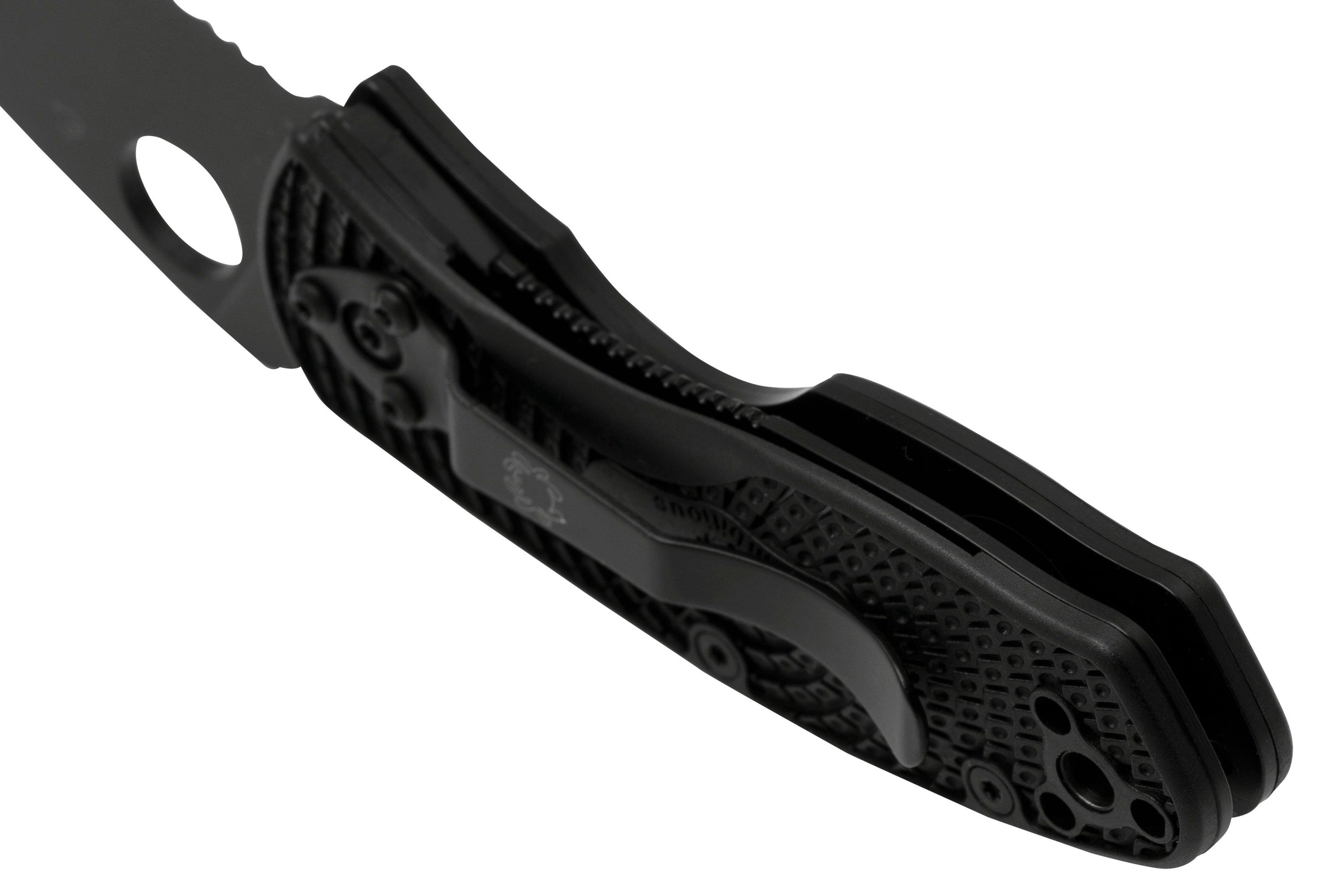 Spyderco Ambitious Lightweight Black C148SBBK serrated pocket knife