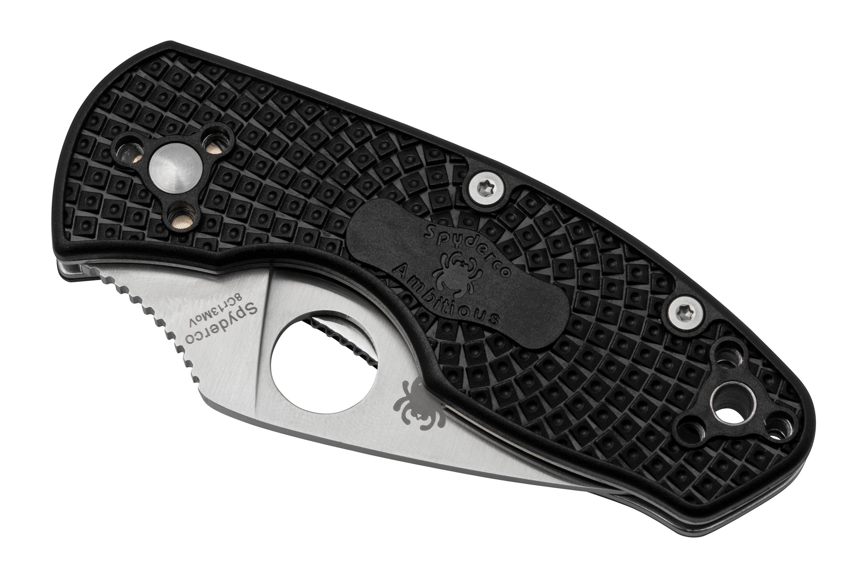 Spyderco Ambitious Lightweight C148SBK serrated pocket knife