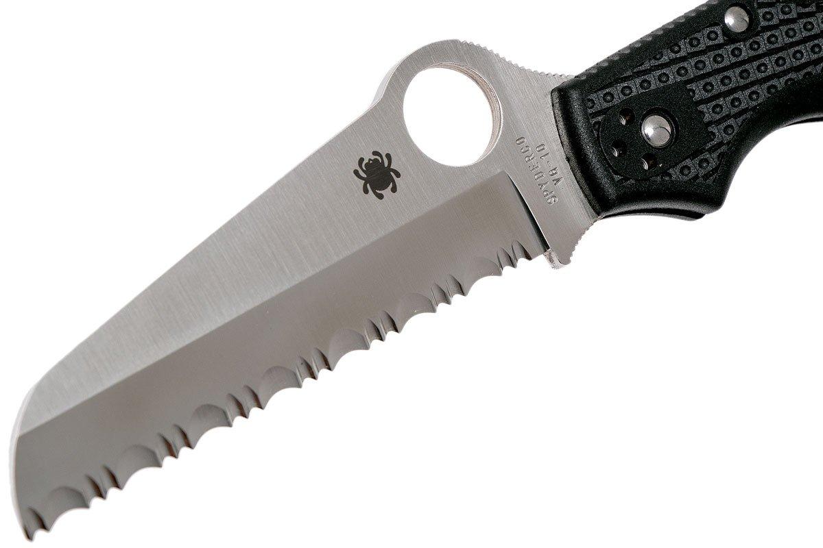 Spyderco Rescue 3 Lightweight Knife (Black) with Double-Sided Folding  Sharpener