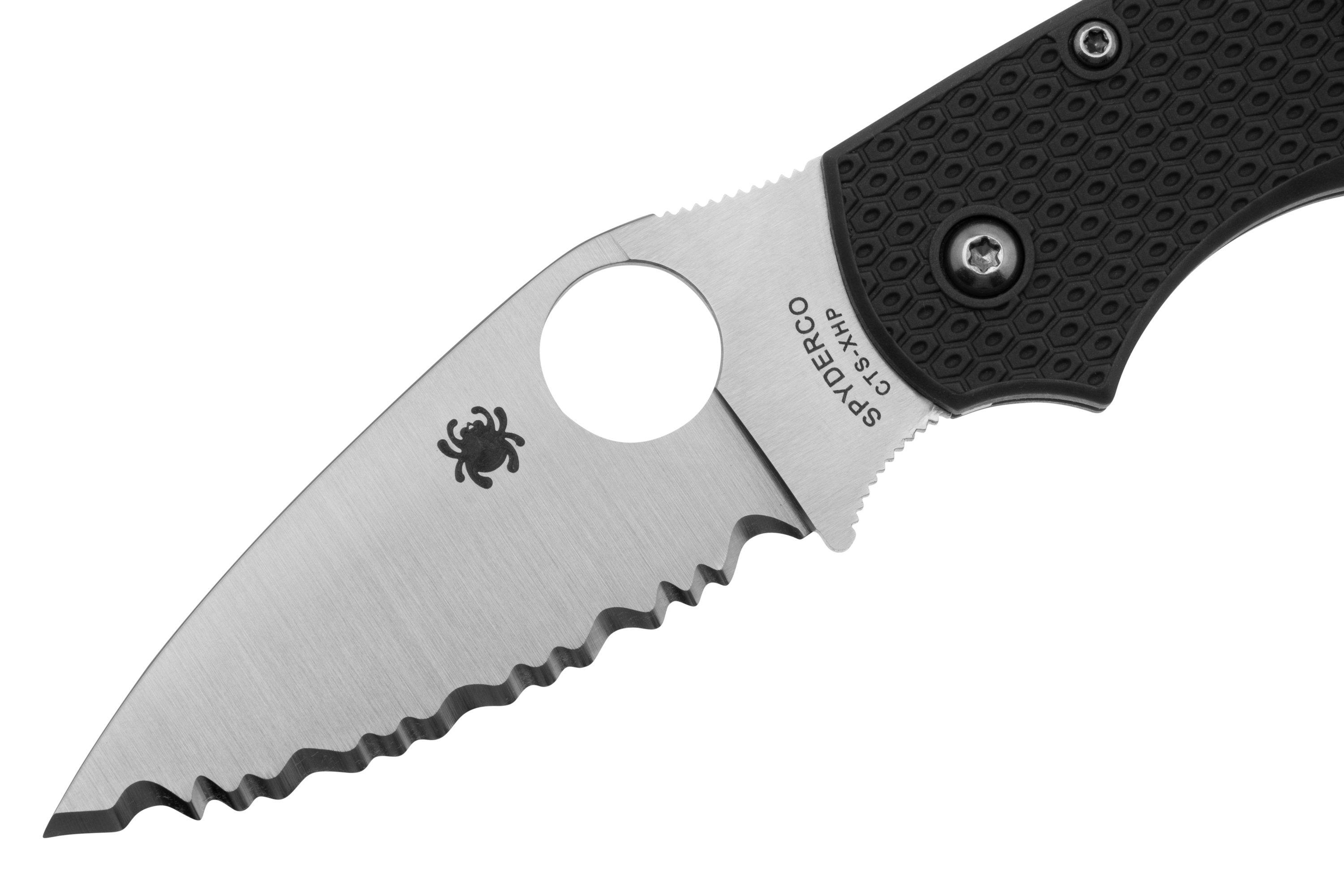 Spyderco Chaparral Lightweight C152SGY Gray FRN, serrated pocket knife ...