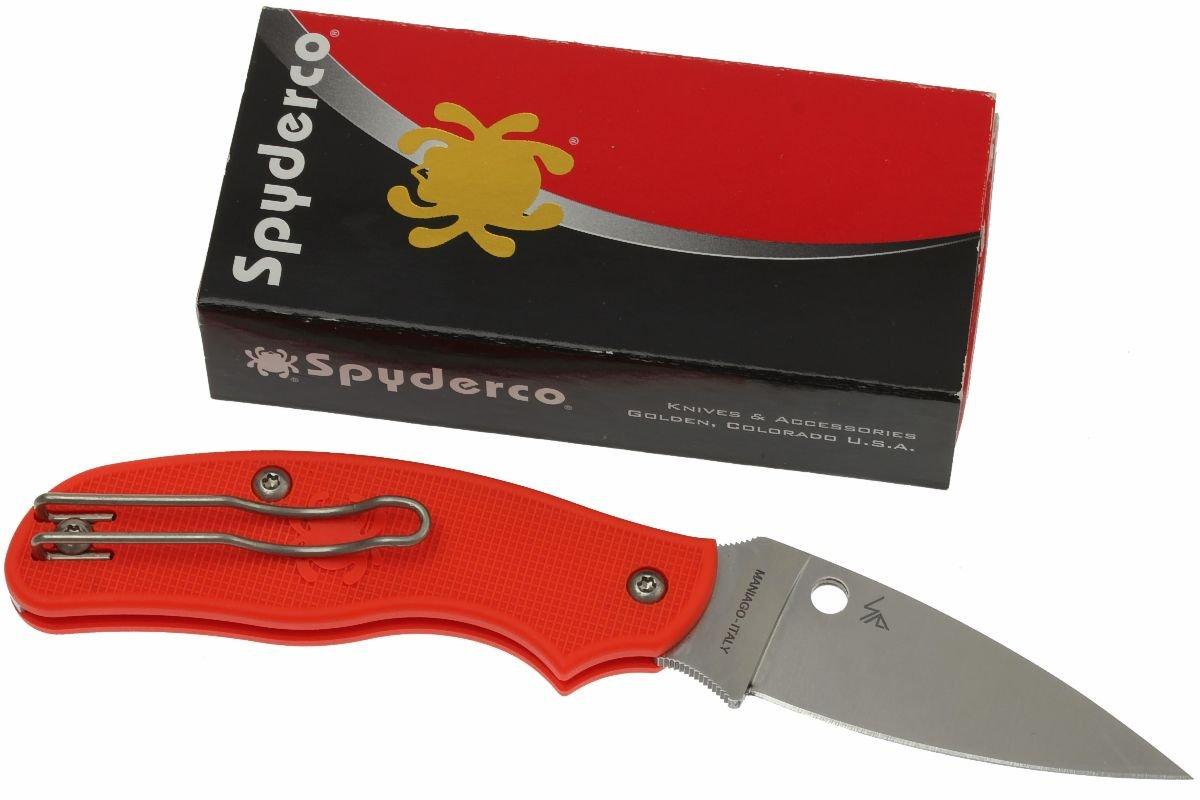 SPYDERCO SPY-DK KNIFE 2.69 STEEL FOLDING FIBERGLASS REINFORCED NYLON  ORANGE 