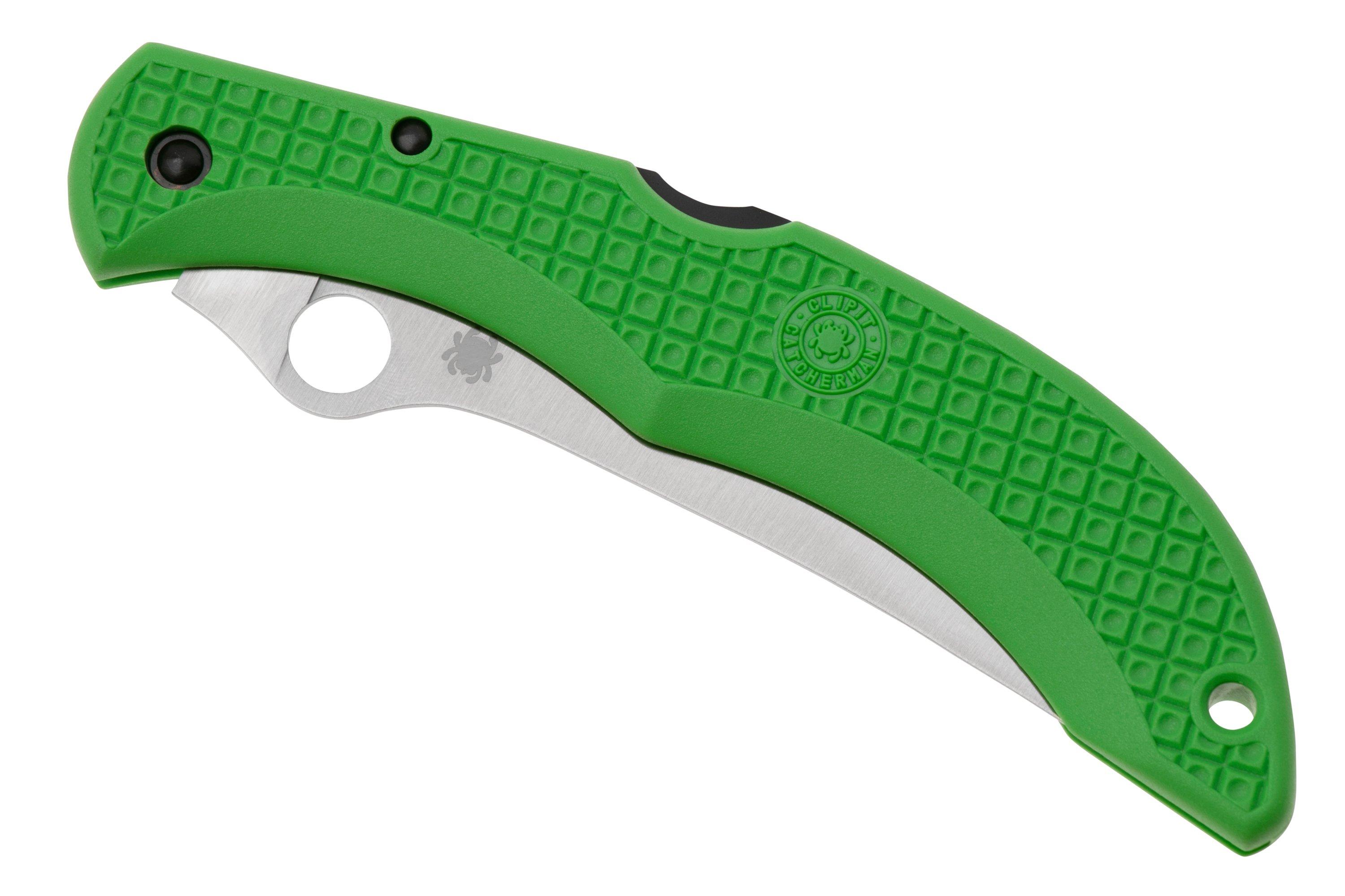 Spyderco Catcherman Salt Green LC200N C17PSGR Sprint Run pocket knife ...