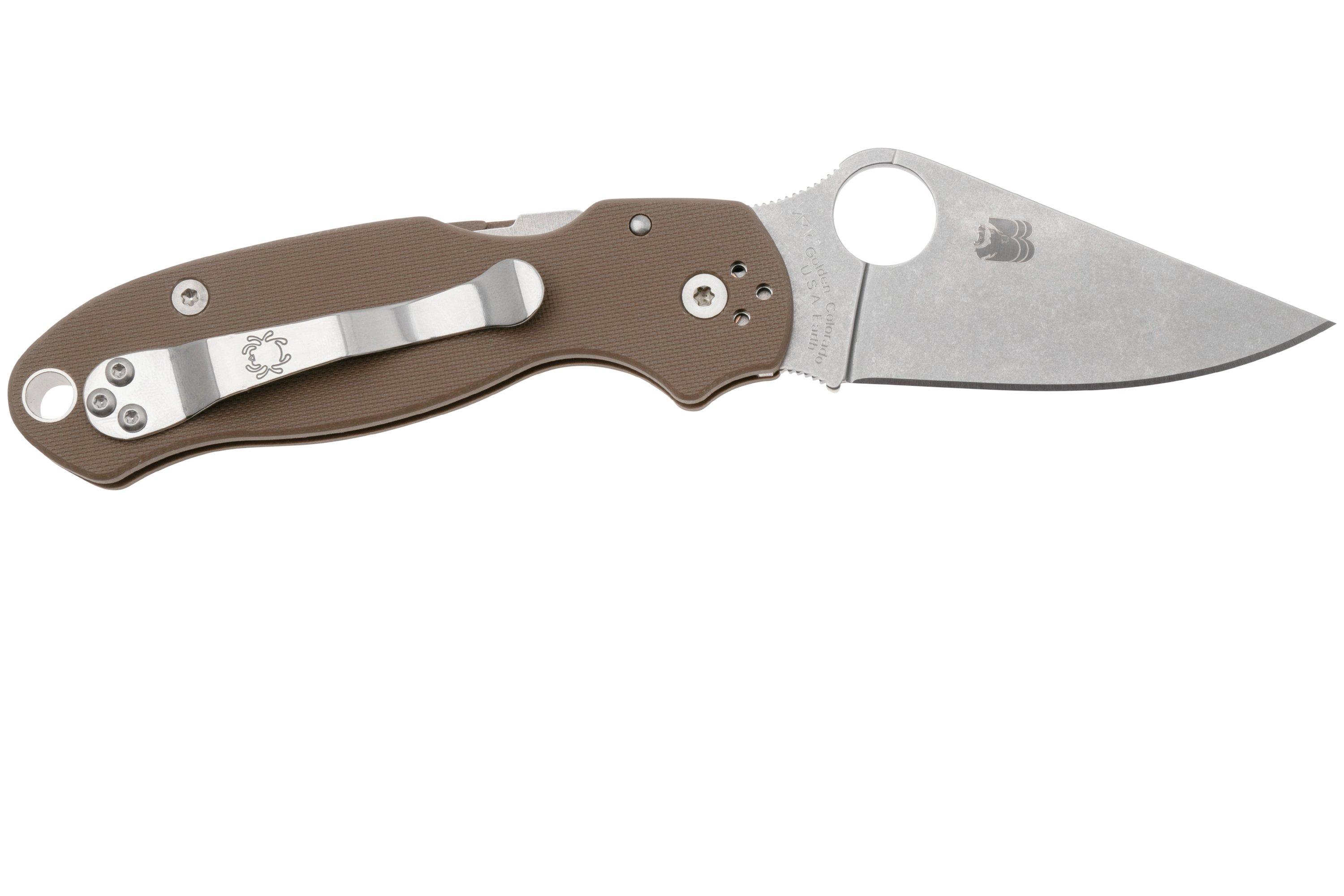 Spyderco Para 3 CPM15V C223GPBN15V Brown, Sprint Run 2024, navaja ...