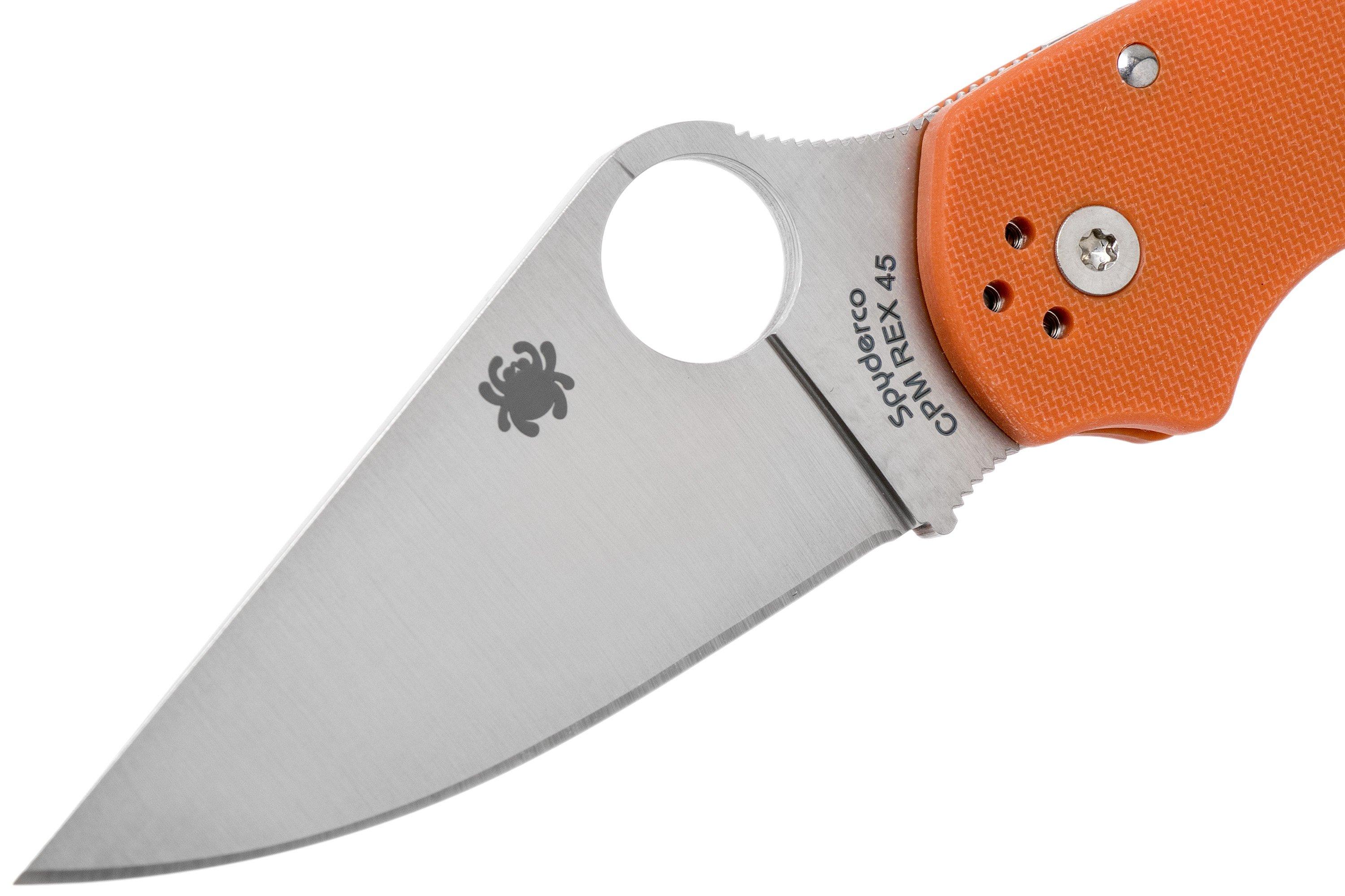 Spyderco Para 3 C223GPBORE REX45 Burn Orange Sprint Run pocket knife