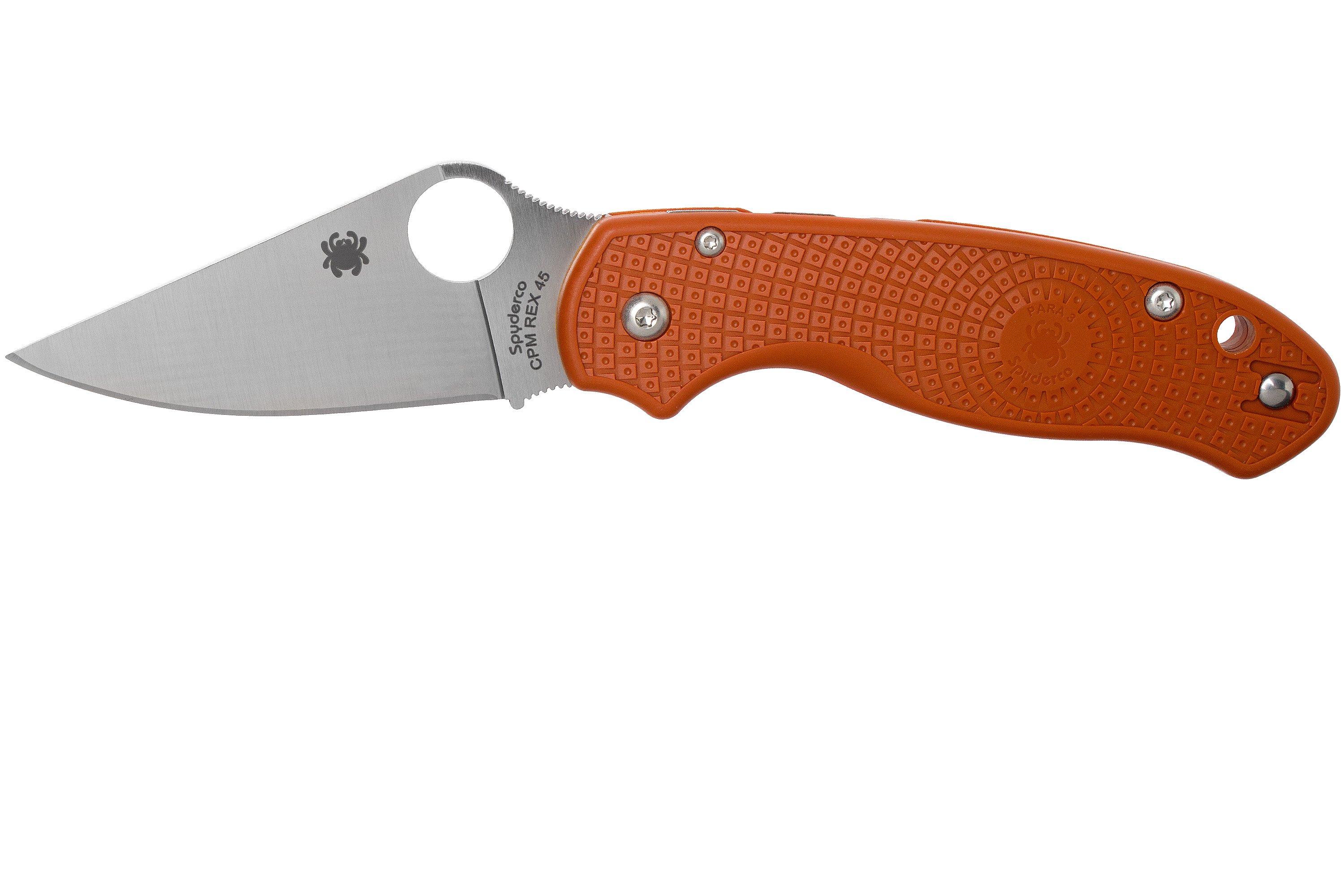 Spyderco Para 3 Lightweight REX45 Burnt Orange FRN C223PBORE Sprint Run