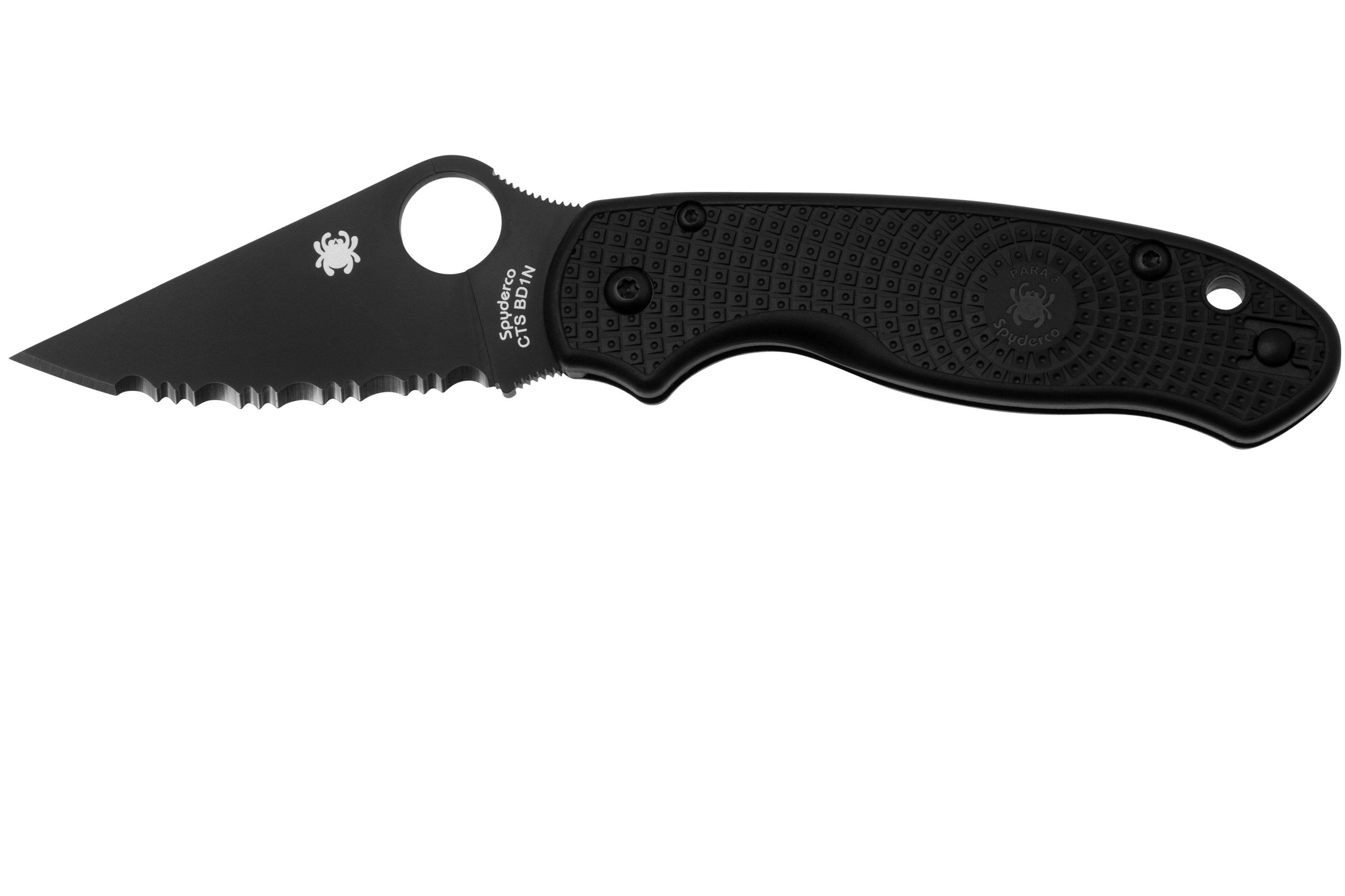 Spyderco Para 3 Lightweight Black C223SBBK Black FRN, navalha ...
