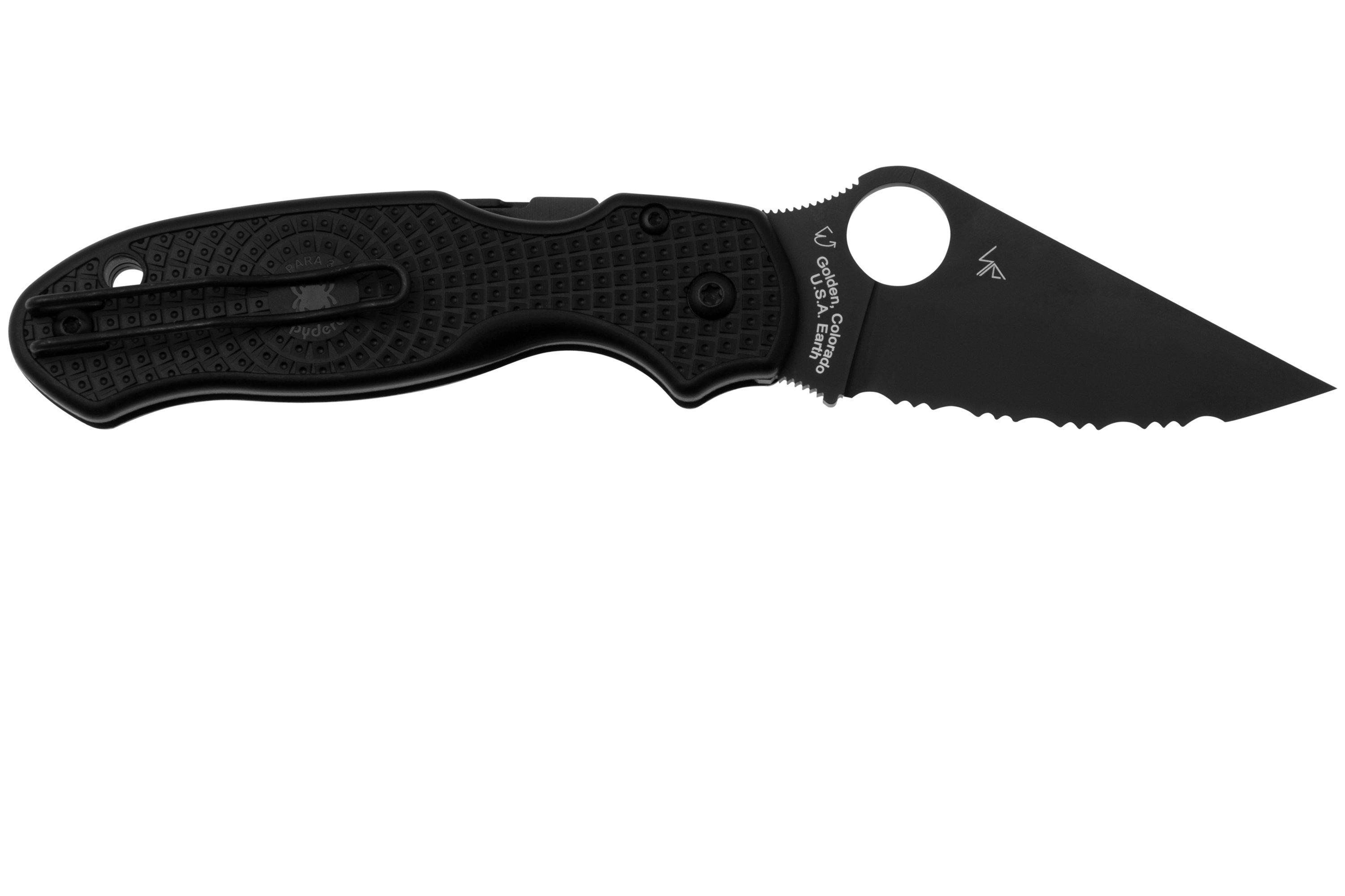 Spyderco Para 3 Lightweight Black C223SBBK Black FRN, navalha ...