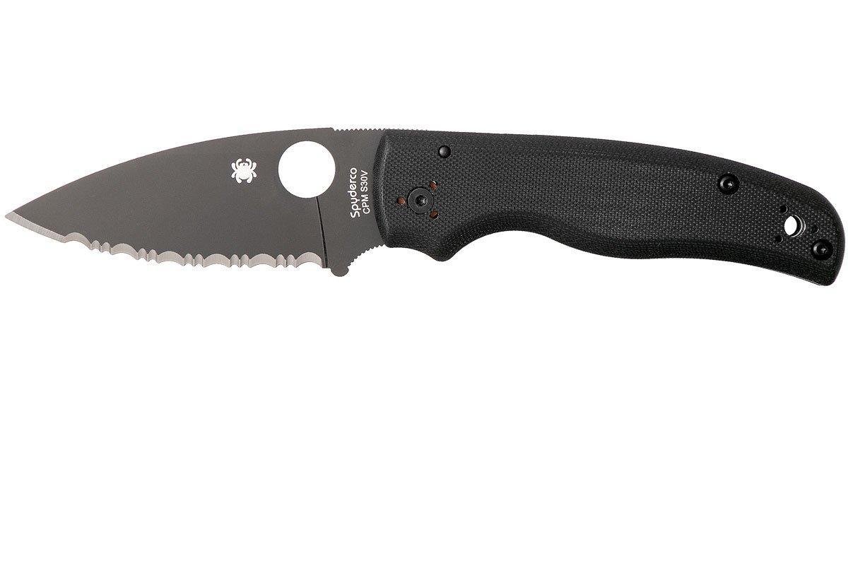 Spyderco Shaman C229GSBK Serrated pocket knife, Sal Glesser design ...