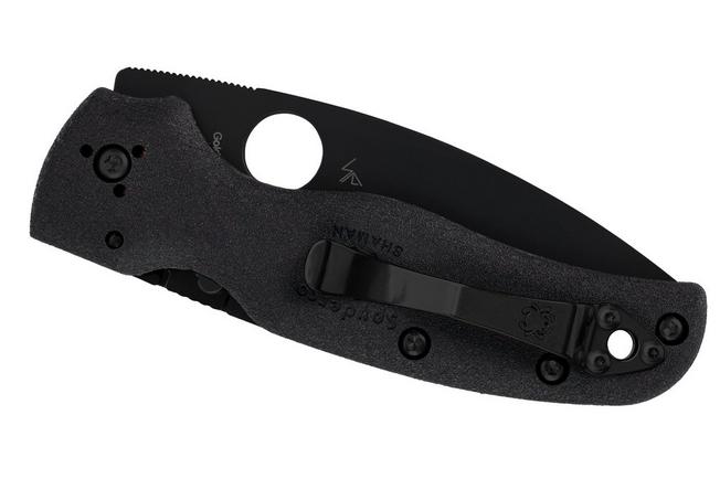 Afbeelding voor Spyderco Shaman Lightweight C229PBBK DLC CTS-BD1N, Black FRN, zakmes, Sal Glesser design