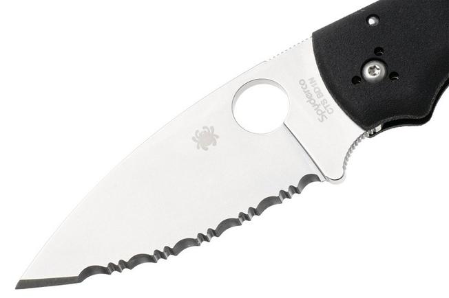 Image for Spyderco Shaman Lightweight C229SBK CTS-BD1N, Black FRN, serrated pocket knife, Sal Glesser design