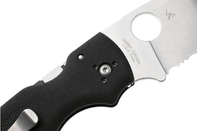 Image for Spyderco Shaman Lightweight C229SBK CTS-BD1N, Black FRN, serrated pocket knife, Sal Glesser design