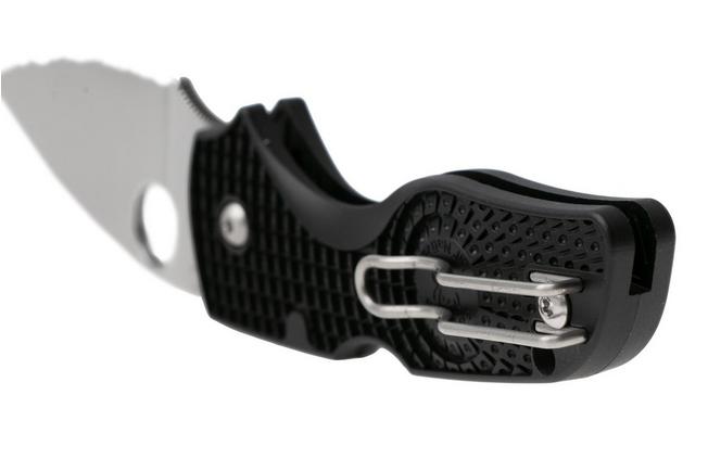 Afbeelding voor Spyderco Lil’ Native Lightweight Backlock 230SBK Black FRN, serrated zakmes