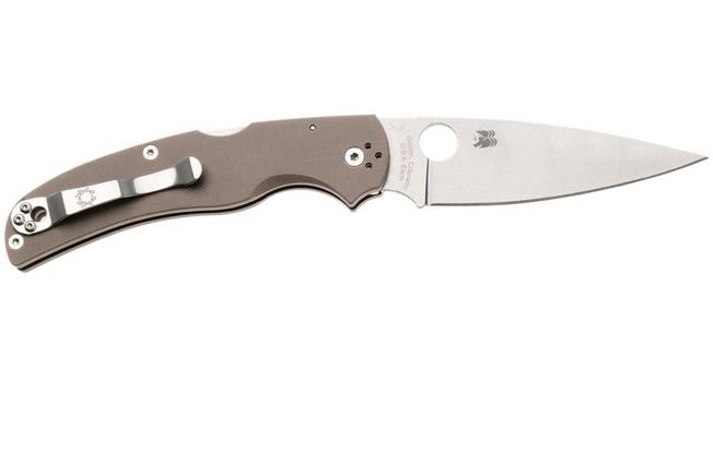 Imagen para Spyderco Native Chief C244GPBN15V, Sprint Run, Stonewashed CPM 15V, Brown G10, navaja