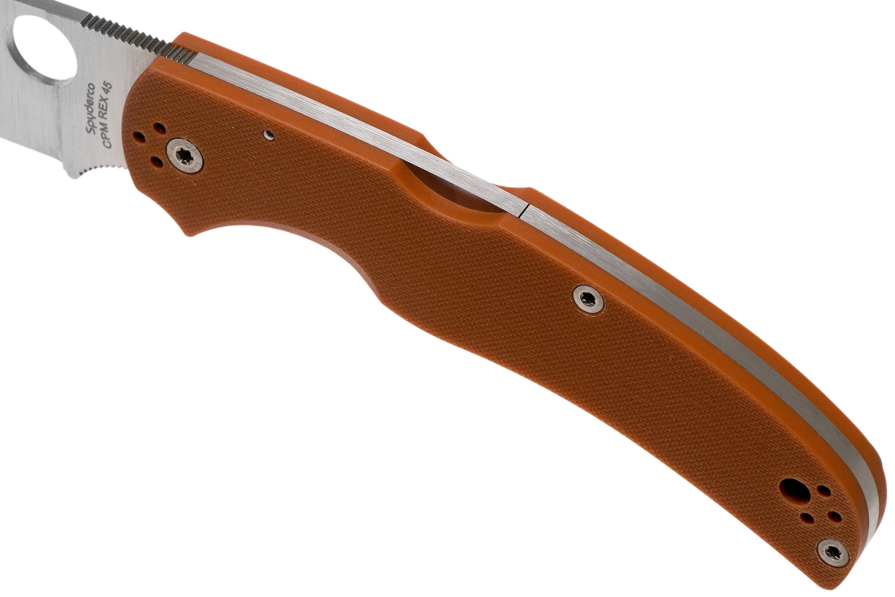 Spyderco Native Chief REX45 Burnt Orange G10 C244GPBORE Sprint Run ...