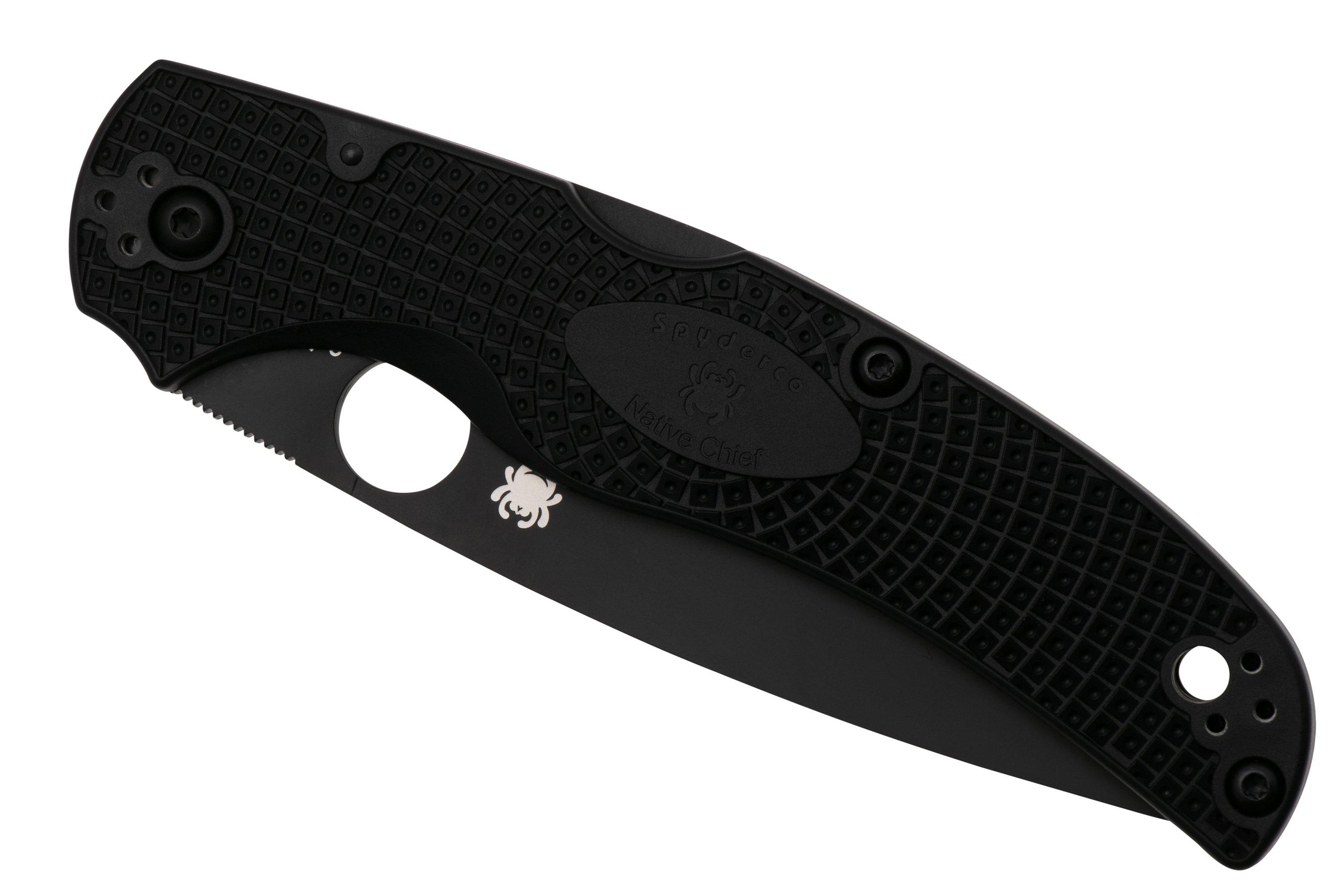 Spyderco Native Chief Lightweight Black C244PSBBK partly serrated ...