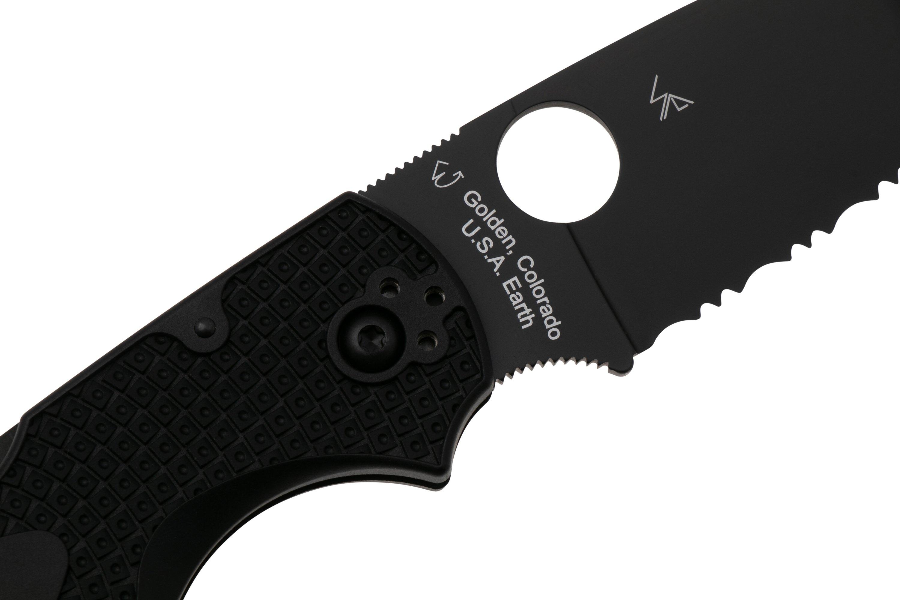 Spyderco Native Chief Lightweight Black C244SBBK serrated pocket knife ...