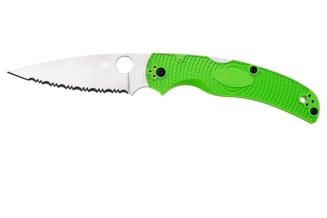 Afbeelding voor Spyderco Native Chief Salt Lightweight LC200N C244SGR Green FRN, serrated zakmes