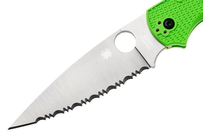 Afbeelding voor Spyderco Native Chief Salt Lightweight LC200N C244SGR Green FRN, serrated zakmes