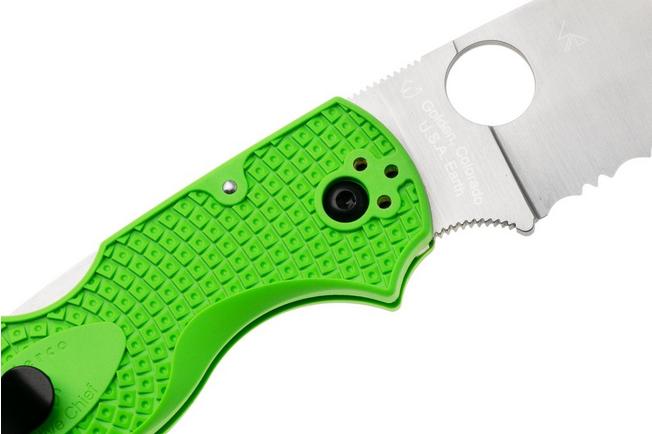 Afbeelding voor Spyderco Native Chief Salt Lightweight LC200N C244SGR Green FRN, serrated zakmes