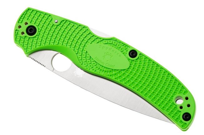 Afbeelding voor Spyderco Native Chief Salt Lightweight LC200N C244SGR Green FRN, serrated zakmes