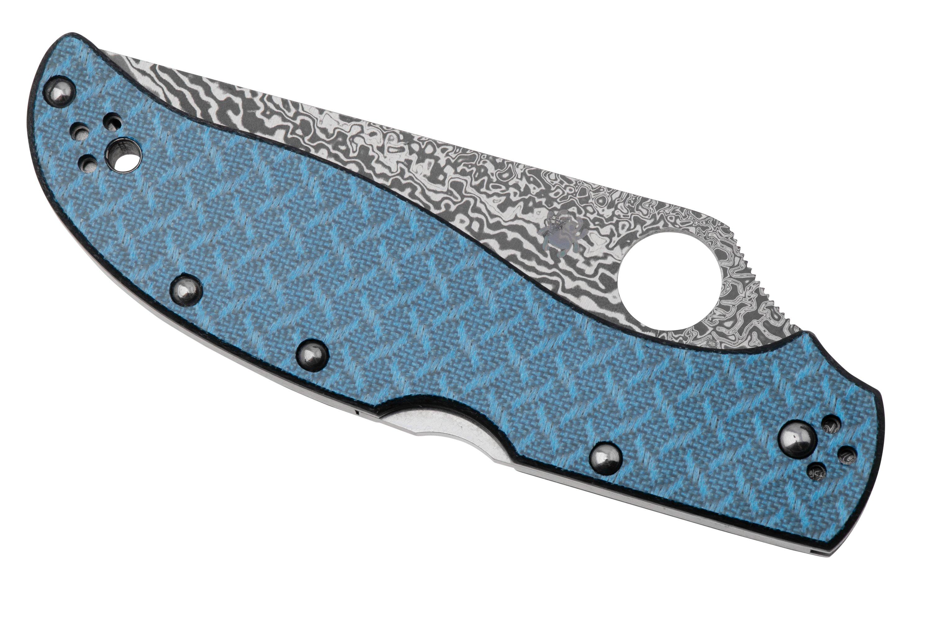 Spyderco Stretch 2 XL C258GFBLP Damascus, Blue Nishijin