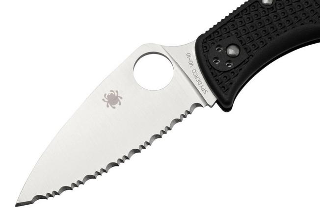 Spyderco LeafJumper Lightweight C262SBK, Serrated Satin VG Spyderco LeafJumper Lightweight C262SBK, Serrated Satin VG