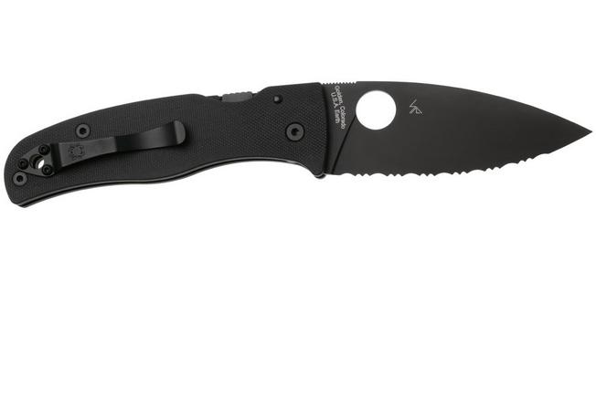 Afbeelding voor Spyderco Bodacious C263GSBK, DLC CPM S30V, Black G10 serrated zakmes, Sal Glesser design