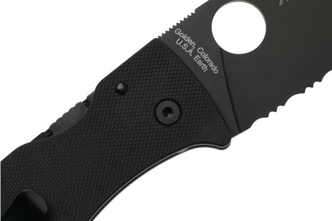 Afbeelding voor Spyderco Bodacious C263GSBK, DLC CPM S30V, Black G10 serrated zakmes, Sal Glesser design