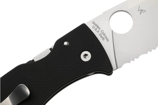 Afbeelding voor Spyderco Bodacious C263GS Black G10 serrated zakmes, Sal Glesser design