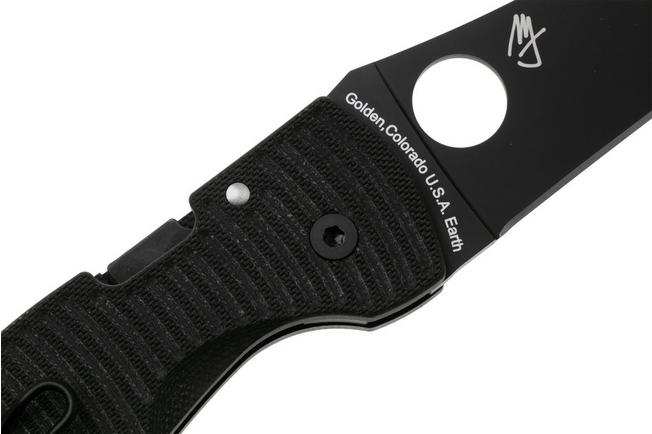 Afbeelding voor Spyderco MicroJimbo Salt Black DLC CPM MagnaCut C264GMCBKP Black G10 zakmes, Michael Janich design