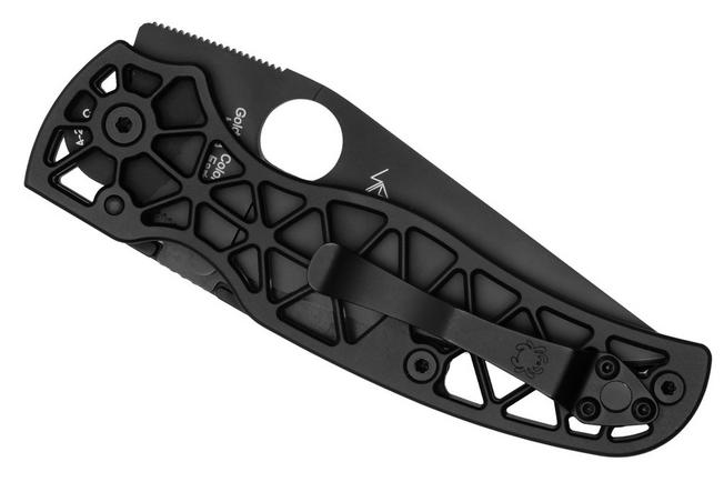 Obraz dla Nóż składany Spyderco Edgerati Black DLC C266BKALBKS Aluminum, CPM S30V, ząbkowany, projekt Sal Glesser
