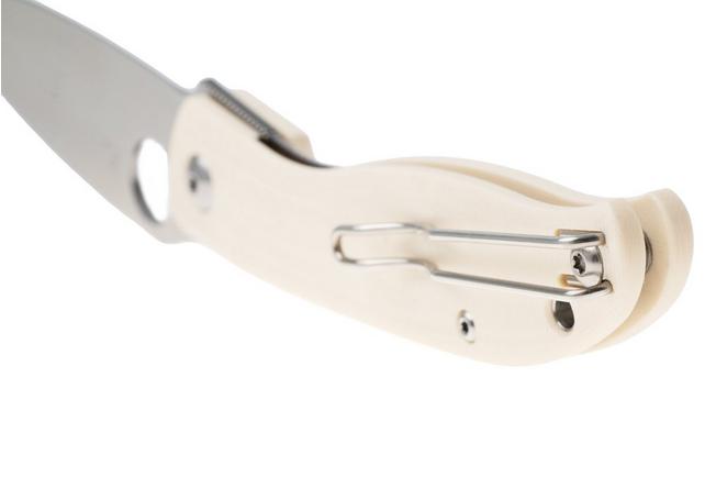 Afbeelding voor Spyderco Mantra 4 C274GWP Satin, 8Cr13MoV, White G10, zakmes, Eric Glesser design
