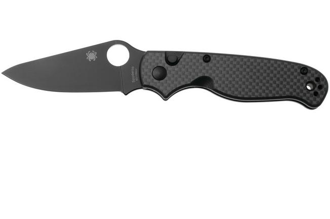 Afbeelding voor Spyderco ButtonUp C275CFPBK, Black Oxide 8Cr13MoV, Black Laminated G10/Carbon Fiber zakmes, Eric Glesser design
